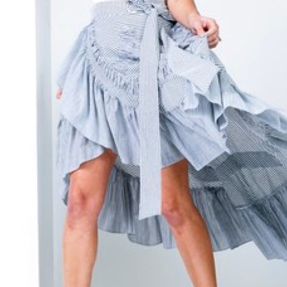 Wrap around strip dress